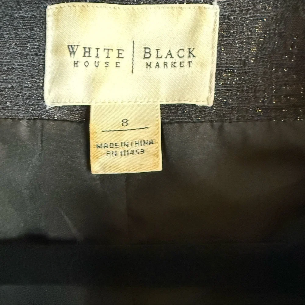 White House Black Market Metallic Black Blazer size:2